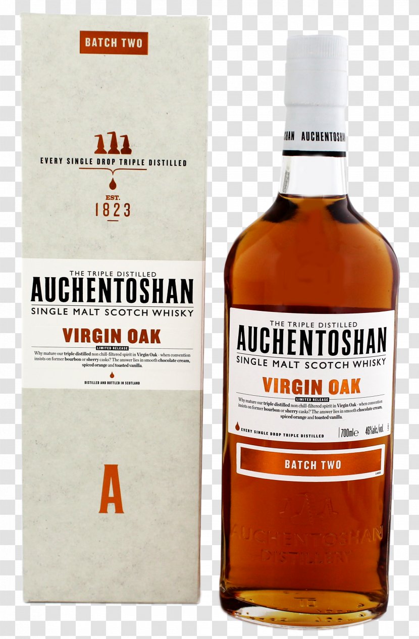 Liqueur Whiskey Scotch Whisky Auchentoshan Distillery Virgin Oak - Batch 2 Single Malt WhiskyWhiskey Transparent PNG