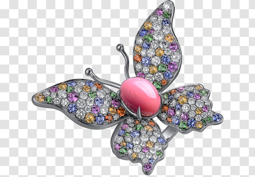 Butterfly Jewellery Pearl Gemstone Conch - Moths And Butterflies Transparent PNG