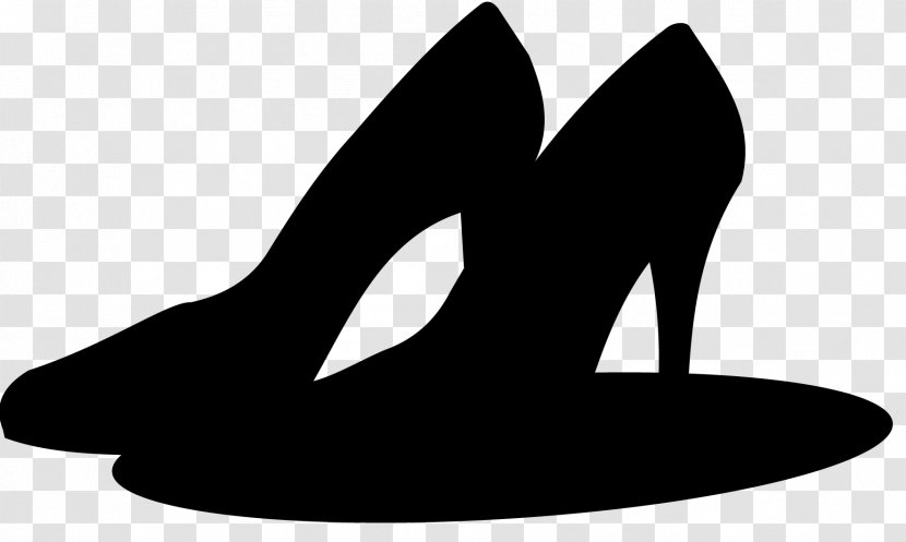 Black & White - Shoe - M High-heeled Clip Art Silhouette Transparent PNG