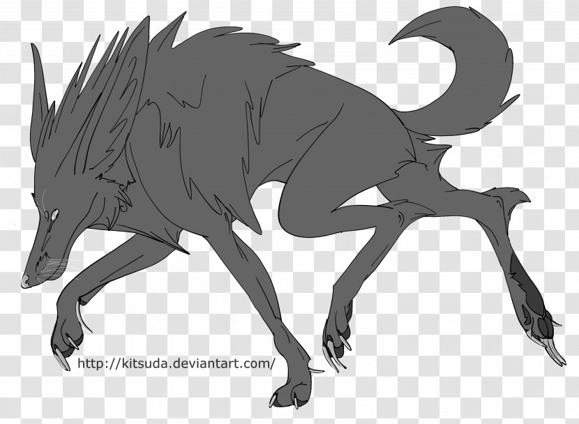 Canidae Visual Arts Werewolf Sketch - Flower - Dog Line Drawing Transparent PNG