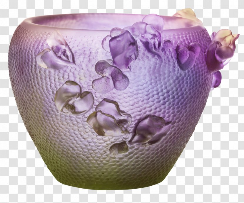 Vase Daum Garden Lead Glass Ceramic - Violet Transparent PNG