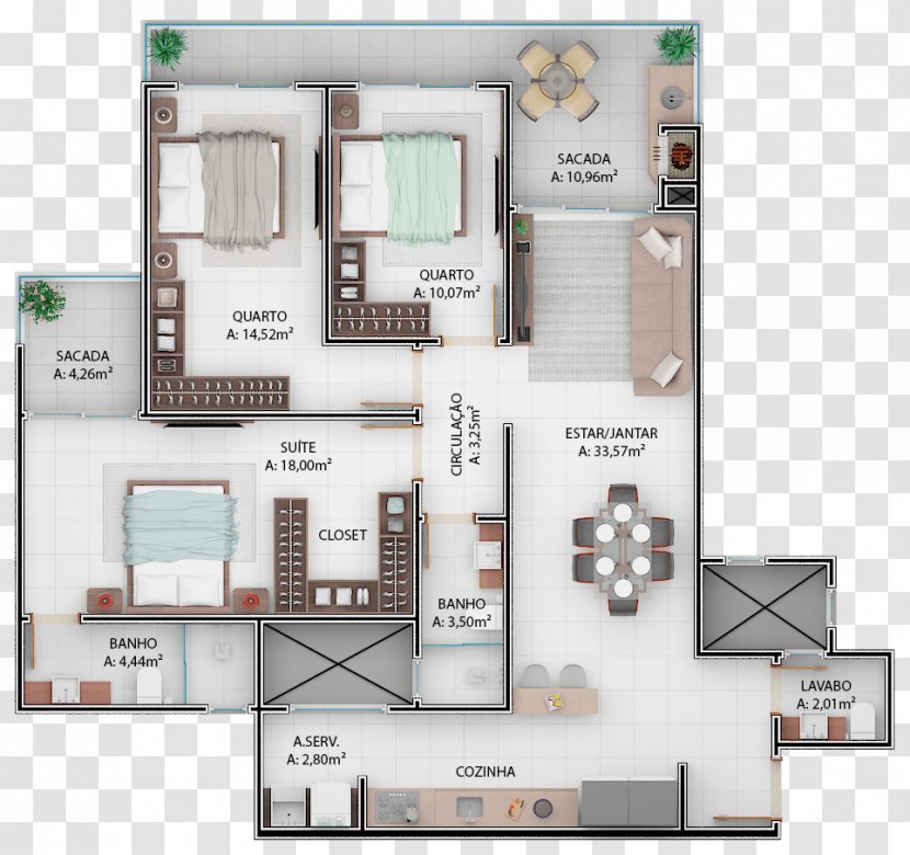 Floor Plan Electronics - Gaivotas Garden Beach Transparent PNG