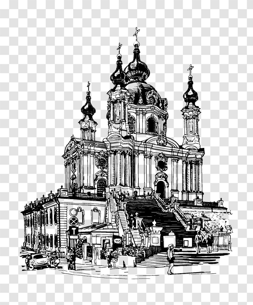 Kiev Drawing Eastern Orthodox Church Illustration - Stock Photography - Vector Landscape Painting Image Transparent PNG