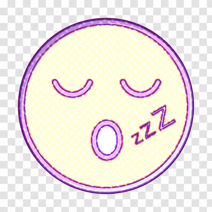 Emoticon Face Icon Sleep - Pink - Cartoon Purple Transparent PNG