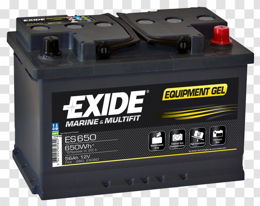 Electric Battery Exide Rechargeable Charger Lead–acid - Automotive Transparent PNG