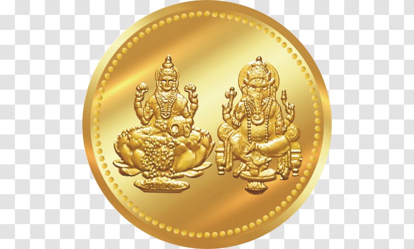Ganesha Lakshmi Gold Coin - Ganesh Chaturthi - Sri Transparent PNG