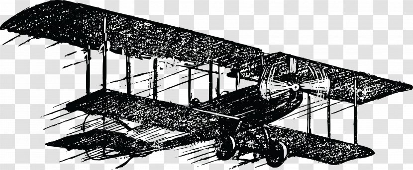 Airplane Fixed-wing Aircraft Clip Art Biplane - Drawing Transparent PNG