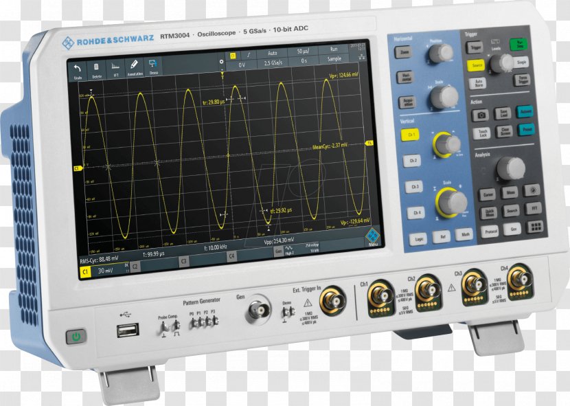 Digital Storage Oscilloscope Rohde & Schwarz Spectrum Analyzer Data - Gigahertz Transparent PNG