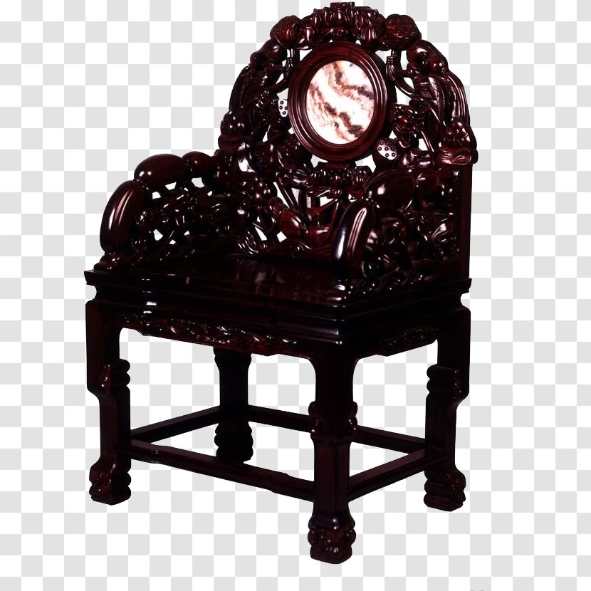 Chair Table Wood - Carving - Hollow Carved Armchair Transparent PNG