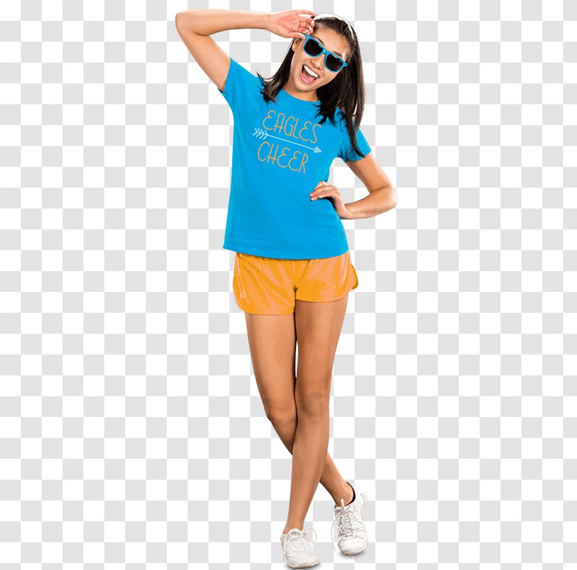 T-shirt Shoulder Sleeve Shorts Shoe - Fashion Model - Cheer Camp Transparent PNG