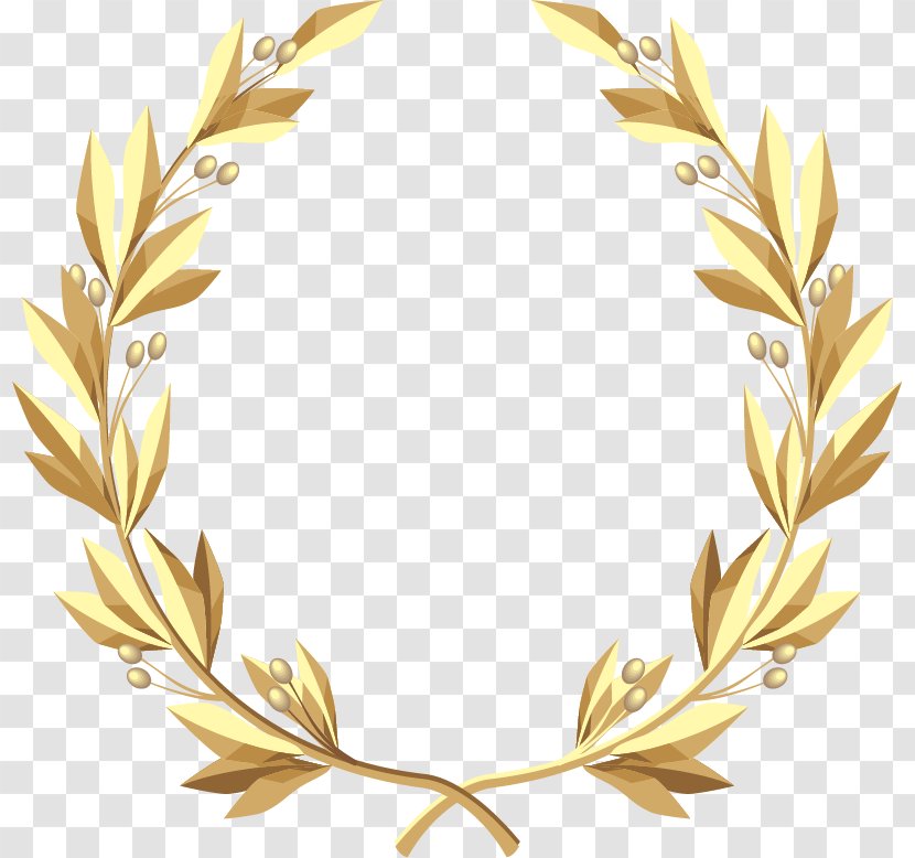 Laurel Wreath Gold Clip Art - Leaf - Vector Painted Golden Wheat Transparent PNG