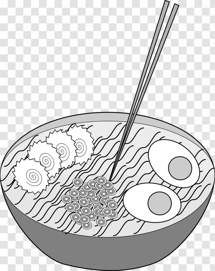 Ramen Black And White Japanese Cuisine Noodle Zhajiangmian - Rice Transparent PNG