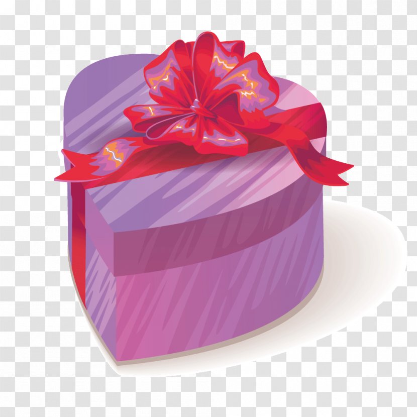 Gift Euclidean Vector Valentine's Day - Ribbon - Love Box Transparent PNG