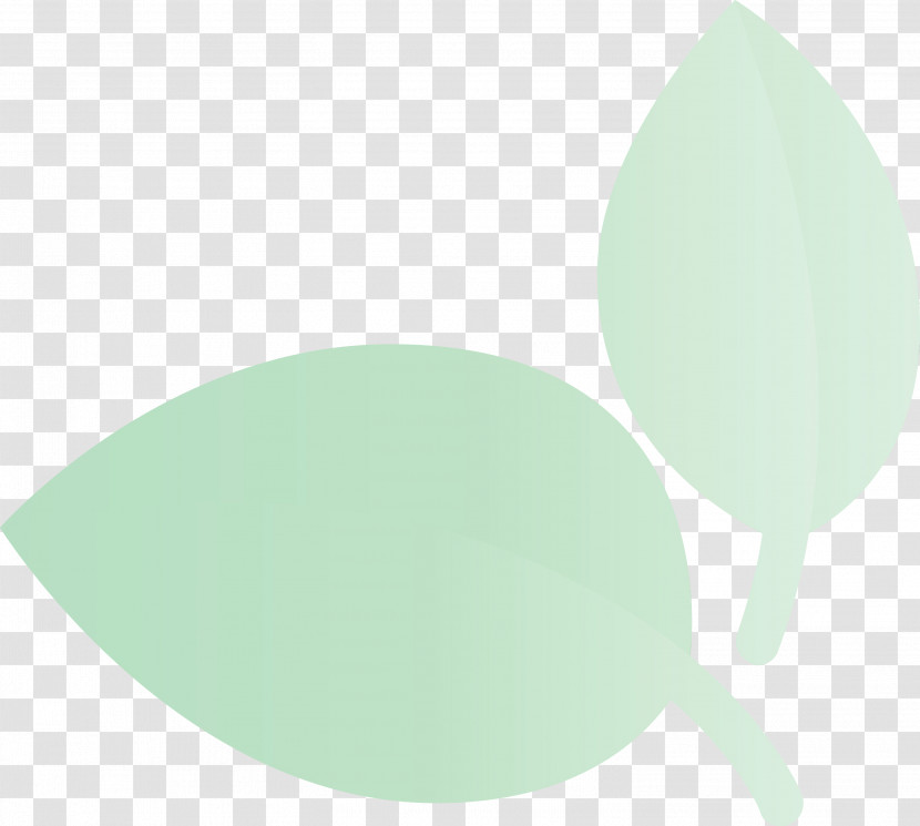 Green Leaf Aqua Plant Oval Transparent PNG