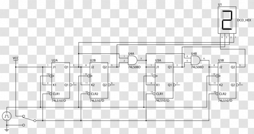 Circuit Diagram Counter 4-bit Electrical Network - Silhouette - Flower Transparent PNG