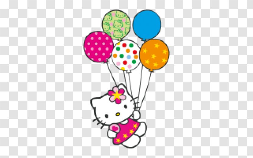 Hello Kitty Birthday Cake Cat Clip Art - Wedding - With Balloons Transparent PNG