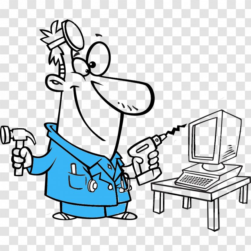 Clip Art Computer Repair Technician Cartoon Drawing - Area Transparent PNG