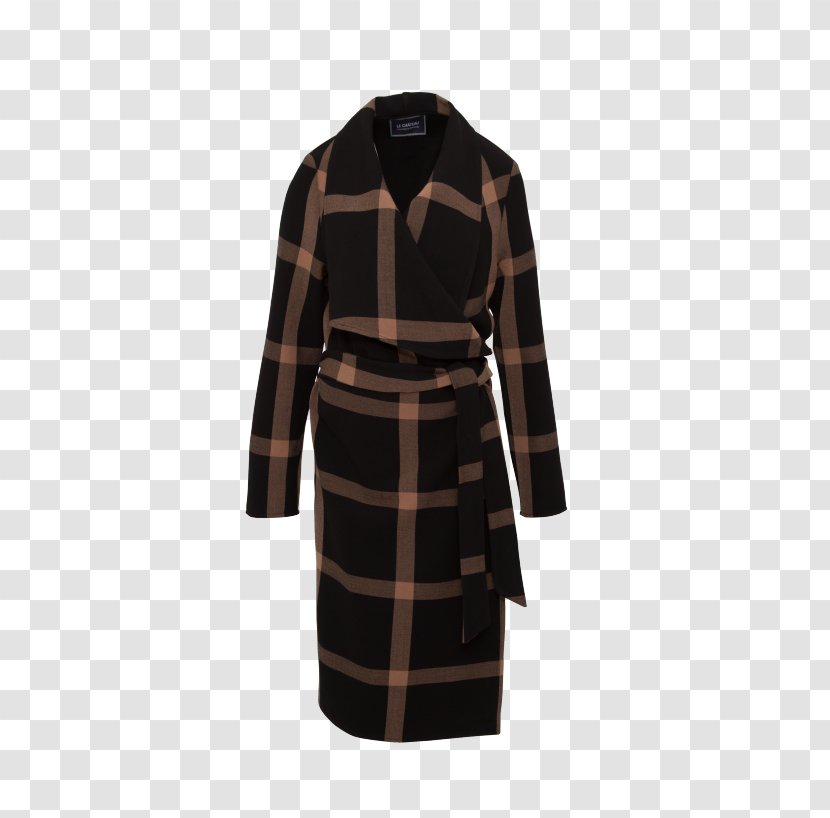 Robe Overcoat Tartan Dress Sleeve - Plaid Coat Transparent PNG