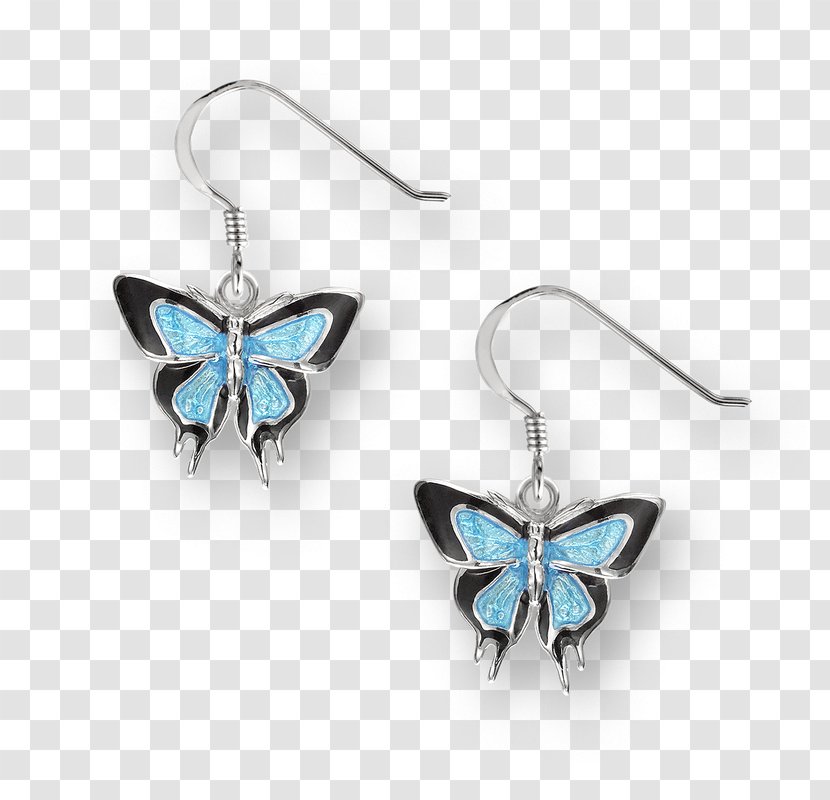 Butterfly Turquoise Earring Jewellery Silver - Earrings - Ring Transparent PNG