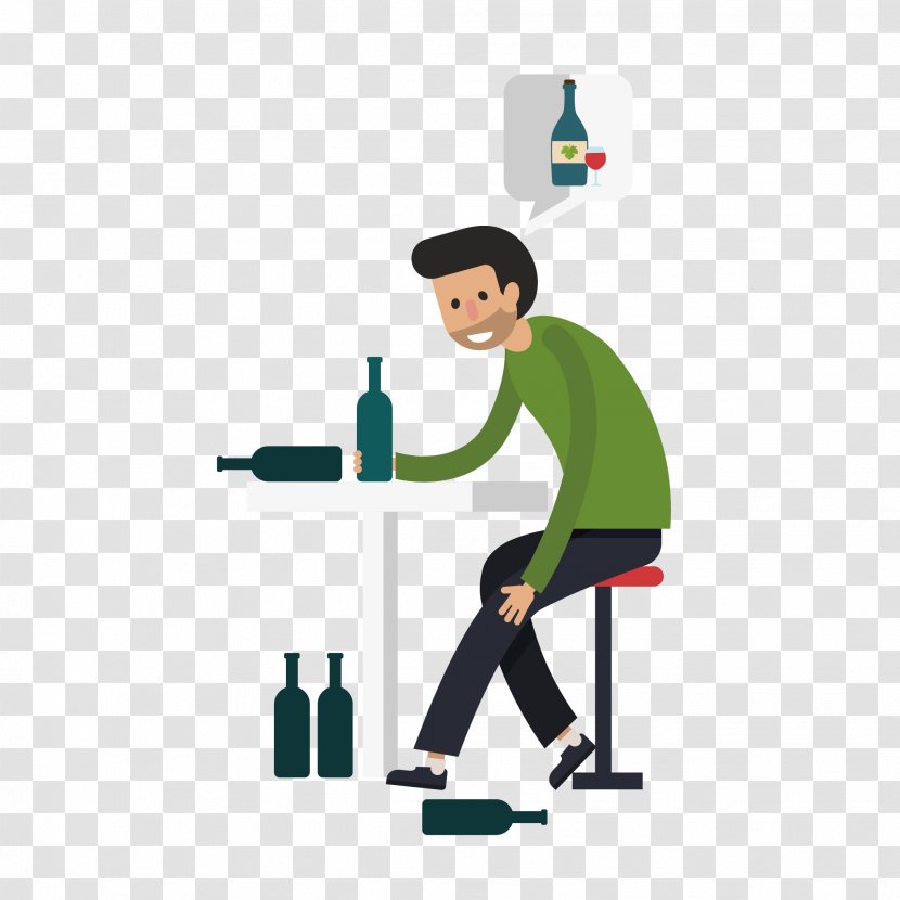 Red Wine Image Alcoholic Beverages Bottle - Comics - People Drinking Transparent PNG