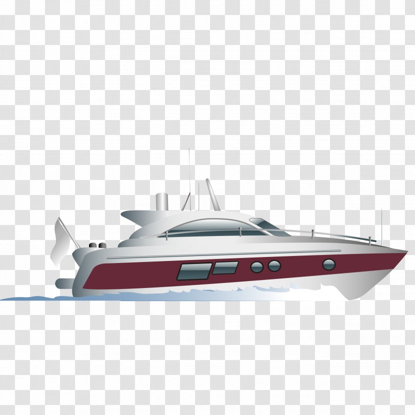 Luxury Yacht Ship - Boat - Vector Material Transparent PNG