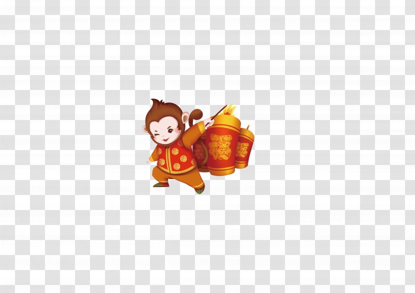 Chinese New Year Firecracker - Orange - Animal Year,monkey Transparent PNG