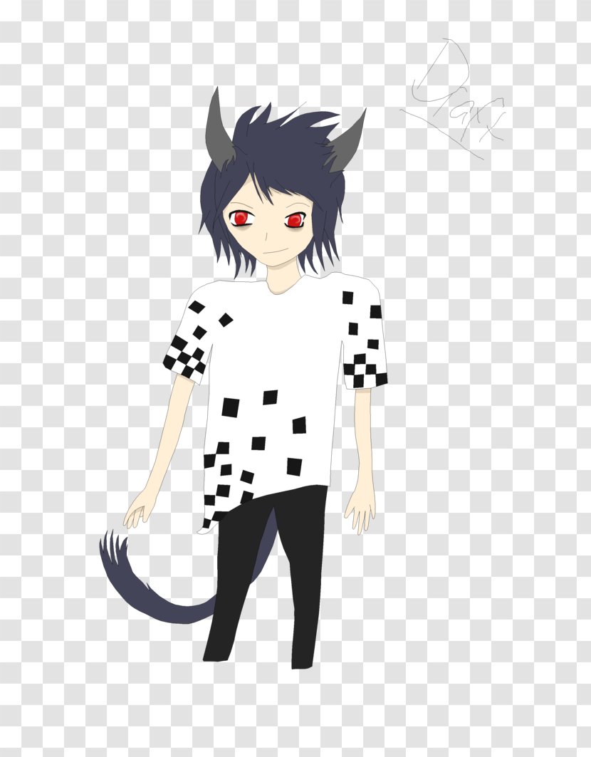 Cat Cartoon Black Hair Outerwear - Art Transparent PNG