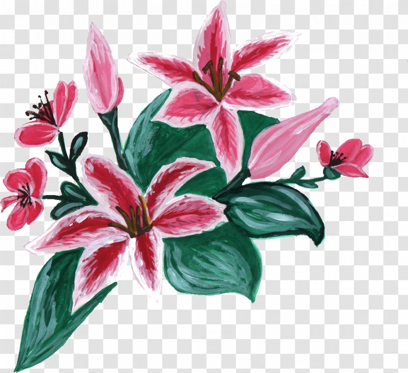 Cut Flowers Lilium Flowering Plant - Flower Paint Transparent PNG