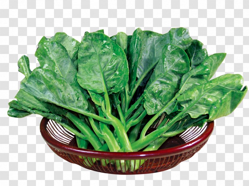 Chinese Broccoli Kale Spring Greens Food Romaine Lettuce - Bamboo Basket Of Transparent PNG