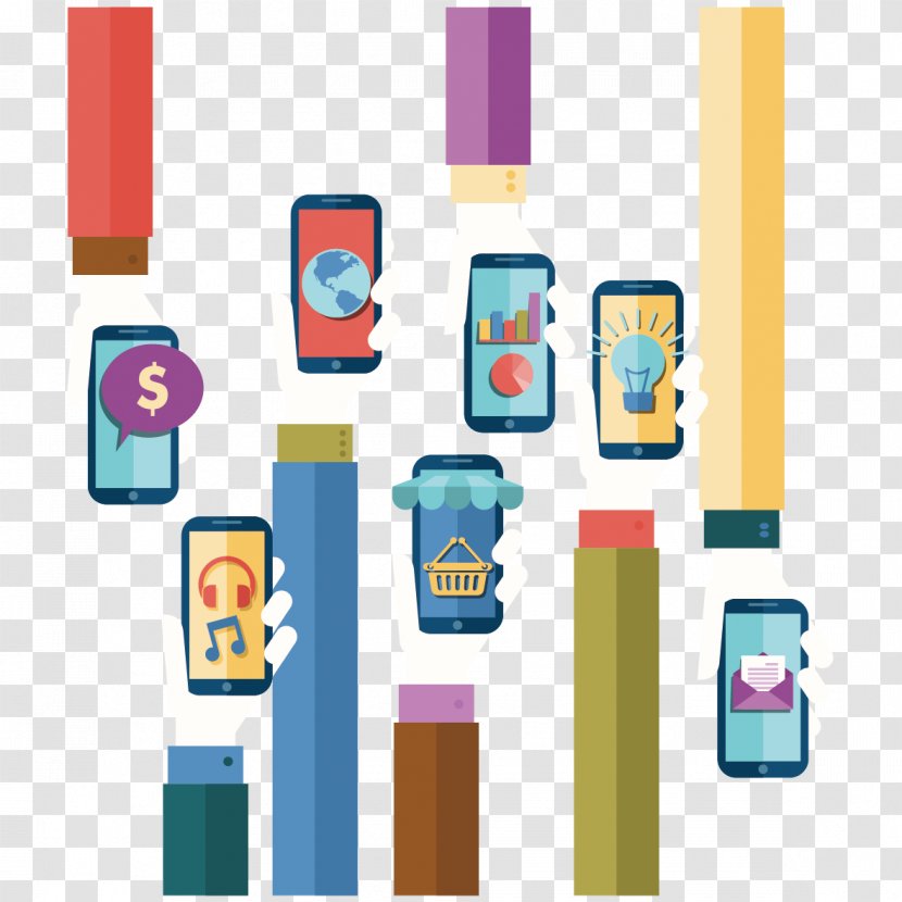 Graphic Design Mobile Phone Euclidean Vector Hand - Technology - And Transparent PNG