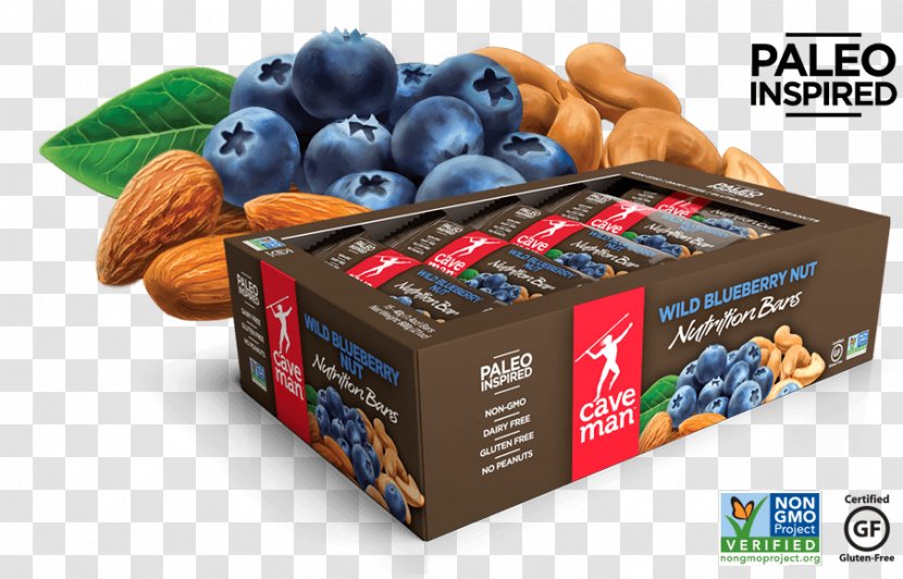 Paleolithic Diet Food Blueberry Caveman Nut - Bar - Cashew And Choco Transparent PNG