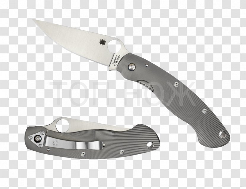 Pocketknife Spyderco CPM S30V Steel Blade - Hilt - Knife Transparent PNG
