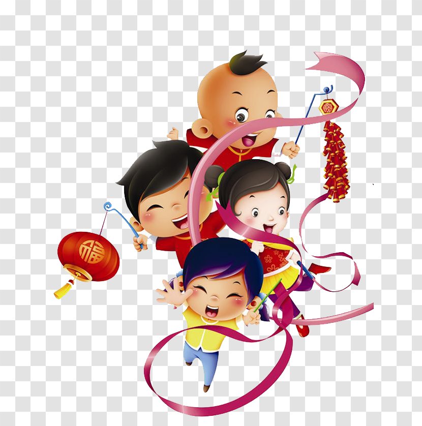 Firecracker Child Chinese New Year Red Envelope - Fireworks Transparent PNG