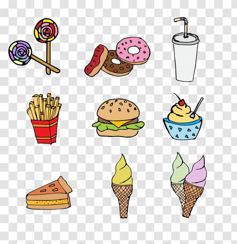 Ice Cream Fast Food Hamburger French Fries Donuts - Street - Free Download Transparent PNG