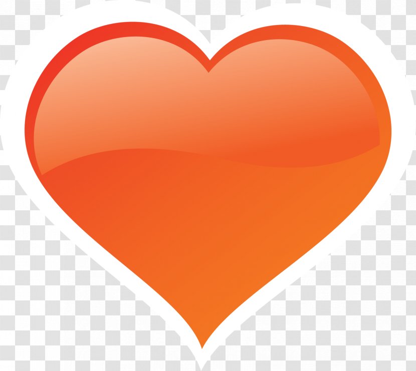 Heart Clip Art - Orange - Count Down 5 Days With An Hourglass Transparent PNG