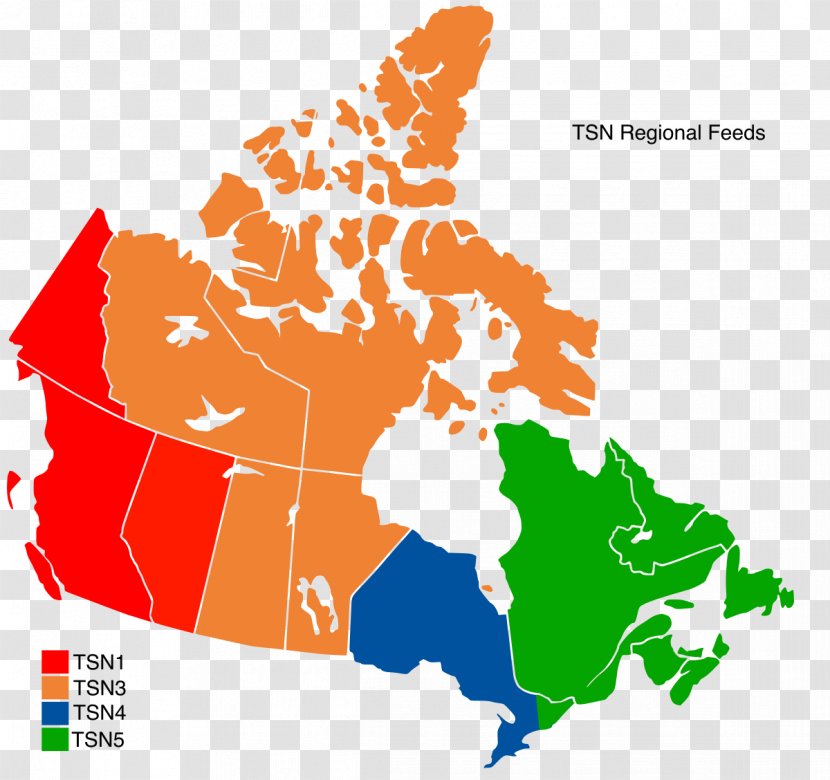 The Sports Network Canada Regional Map - Region Transparent PNG