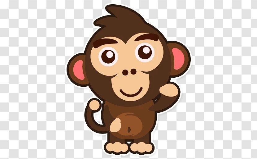 Telegram Sticker Clip Art Viber Emoji - Primate Transparent PNG