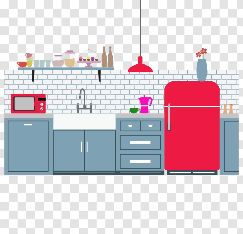 Kitchen Euclidean Vector - Tile - Clean Design Material Transparent PNG