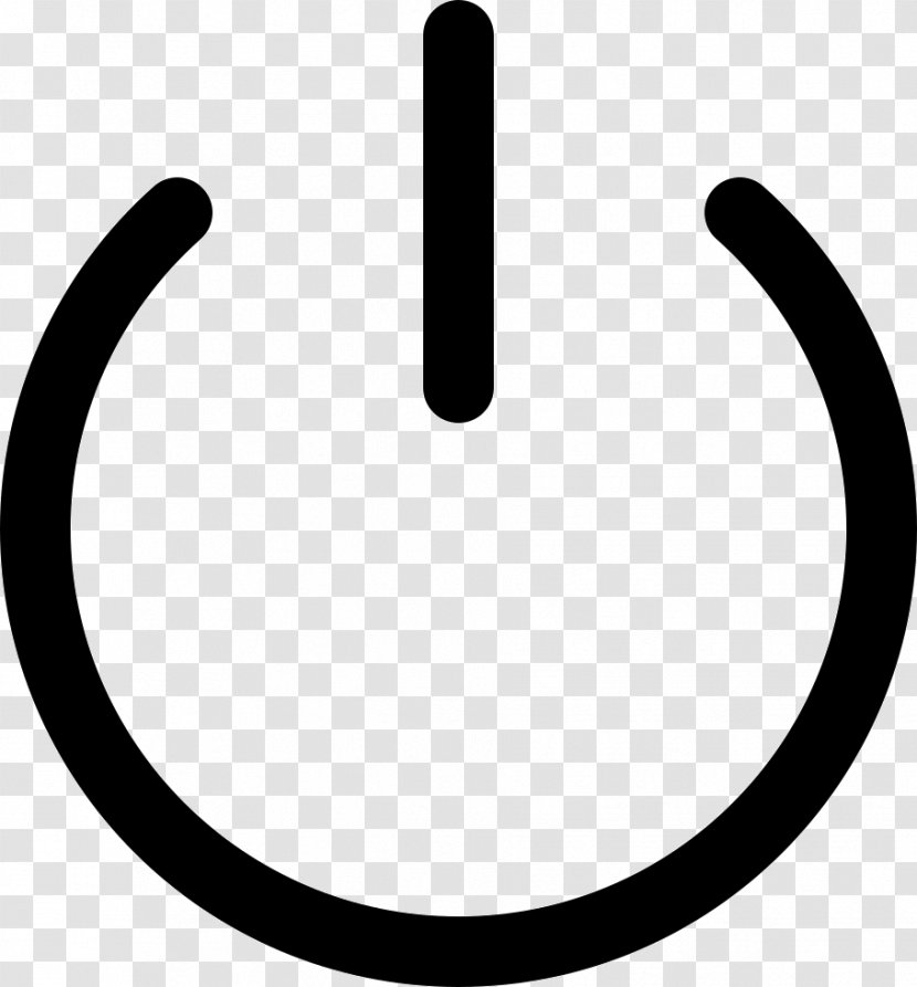 Power Symbol Clip Art - Black And White - Thin Transparent PNG