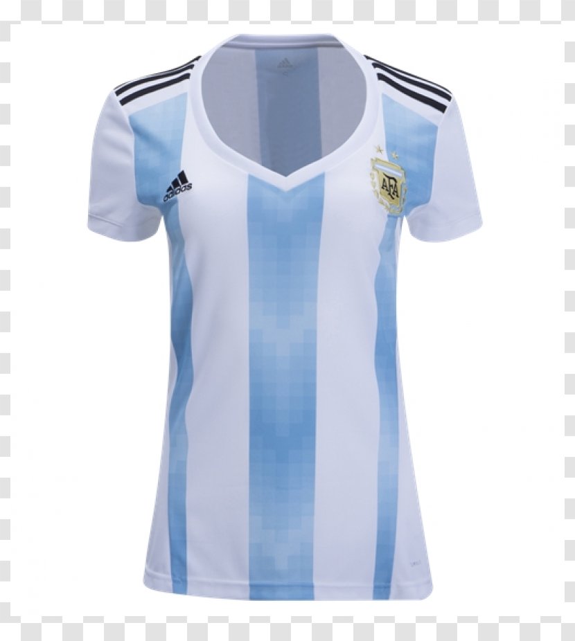 2018 World Cup Argentina National Football Team FIFA Women's T-shirt Replica Soccer Jerseys - Blue Transparent PNG