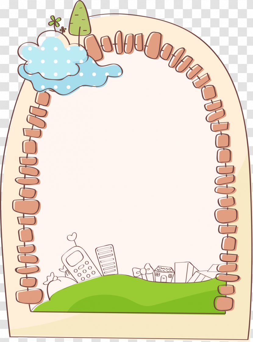Cartoon Clip Art - Rectangle - Oval Brick Border Transparent PNG