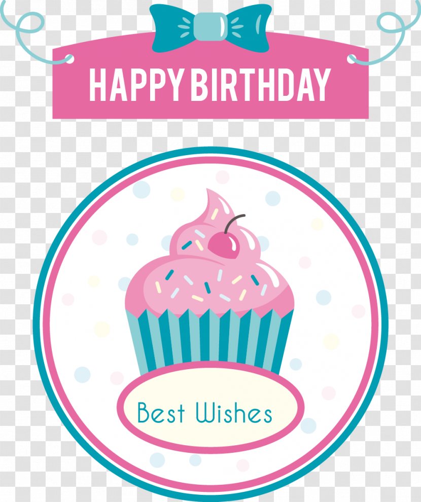 Birthday Cake Card - Greeting - Vector Hand-drawn Cartoon Dessert Tag Transparent PNG