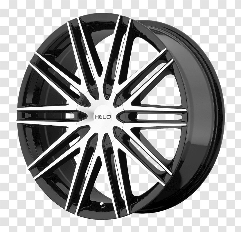 Car Helo Wheels HE880 Gloss Black With Machined Face Rim Lug Nut - Vehicle Transparent PNG