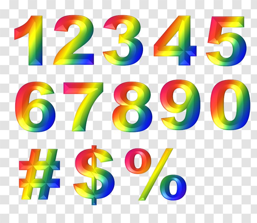 Number Rainbow Color Clip Art - Numeral Transparent PNG