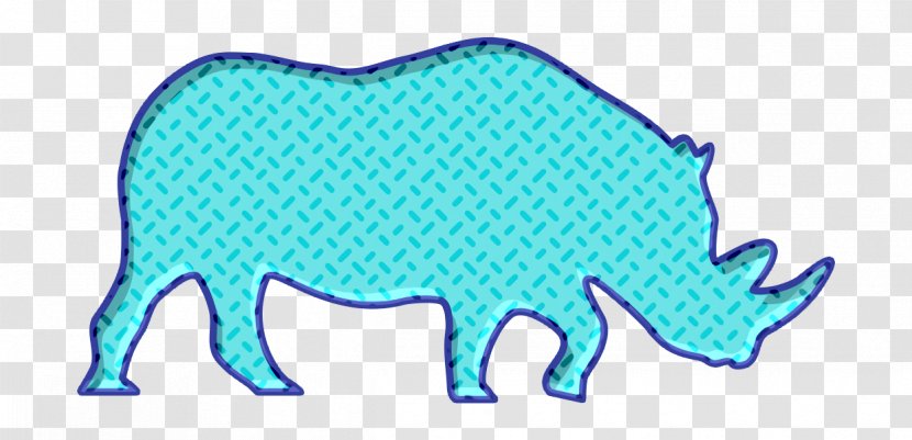 Black Rhino Icon Endangered - Blue - Line Art Animal Figure Transparent PNG