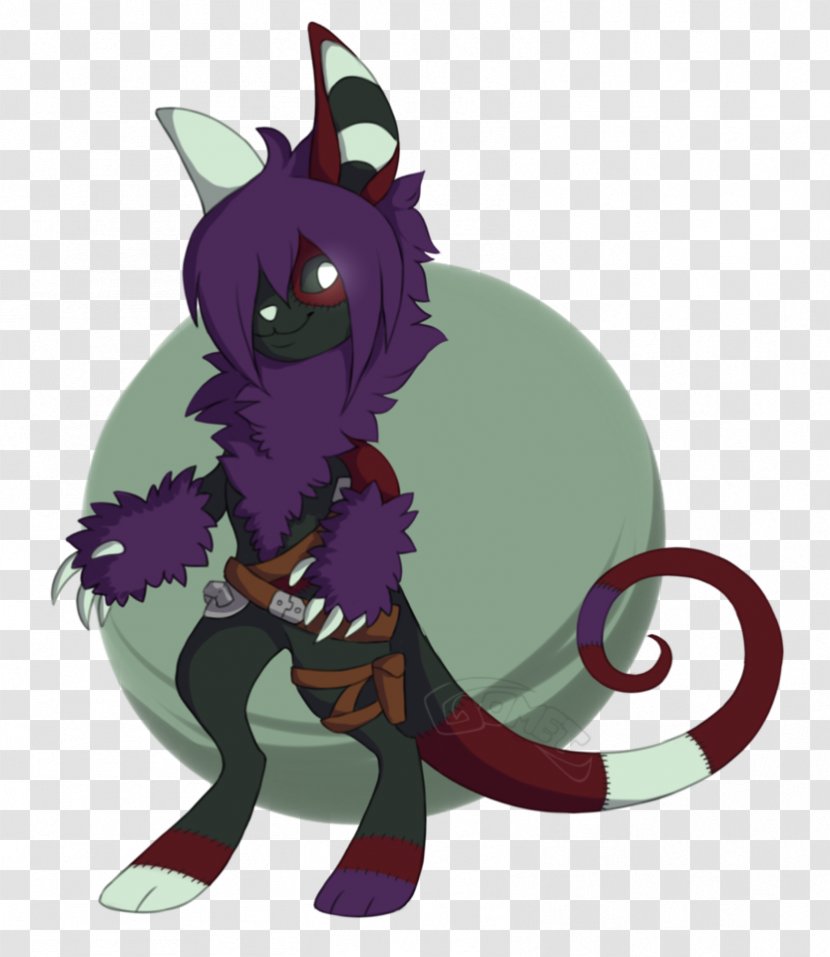 Cat Dragon Horse Cartoon - Purple Transparent PNG