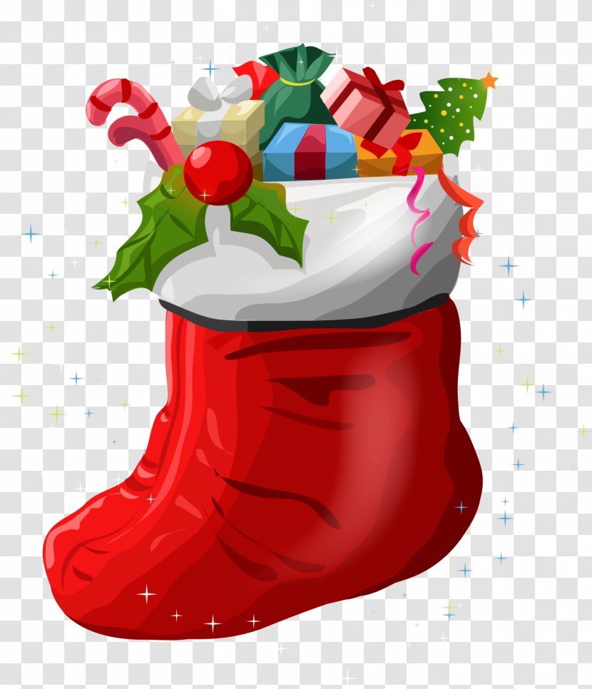 Christmas Stockings Santa Claus Gift Ornament - Vector Stocking Gifts Transparent PNG