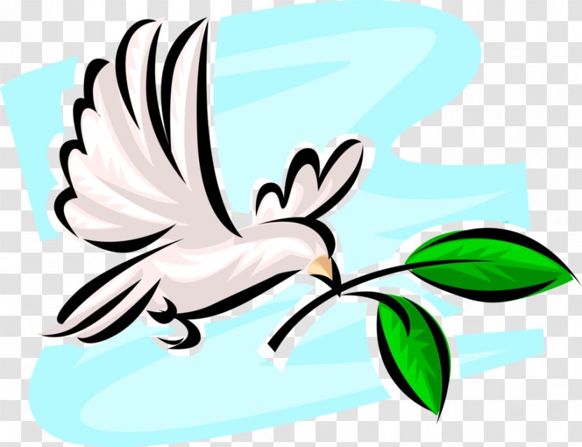 Clip Art Illustration Doves As Symbols Vector Graphics Image - Pigeons And - Colombe Transparent PNG