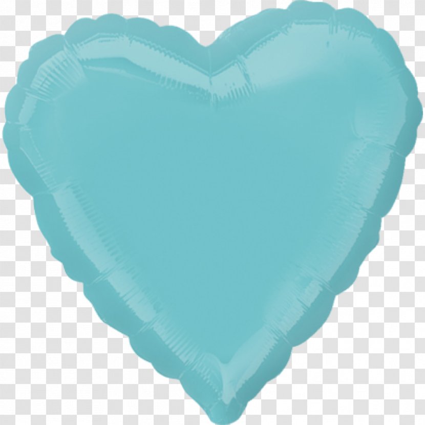 Foil Balloon Robin Egg Blue Heart - Aqua Transparent PNG