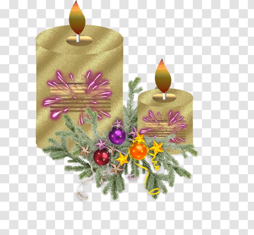 Christmas Ornament Candle Cut Flowers - New Year Element Transparent PNG